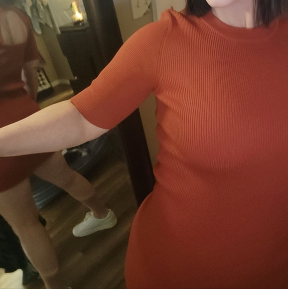 525 AMERICA OPEN BACK FITTED DRESS - RED - M - NWOT - Picture 4 of 6